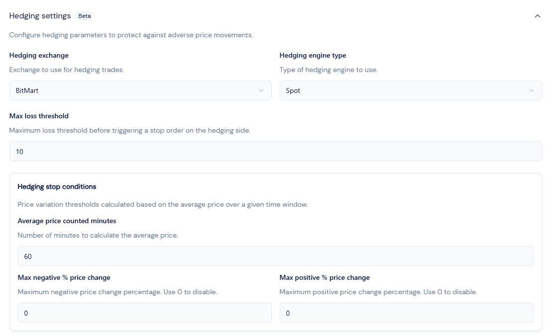 octobot market making starting bot with hedging