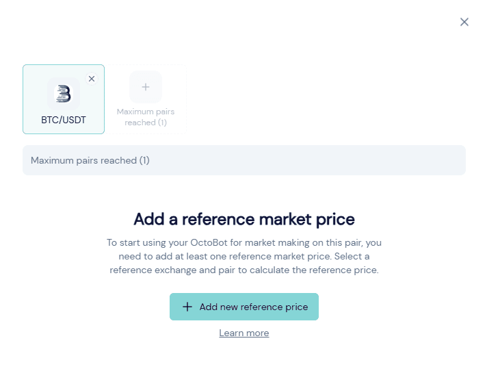 octobot market making starting bot select reference price